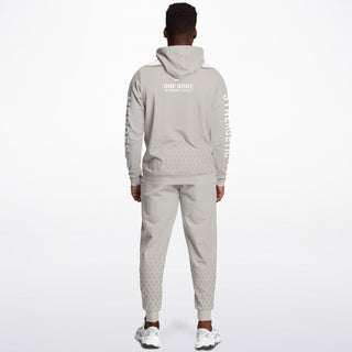 Mens Hoodie & Emblem Jogger - Jade White