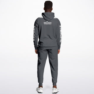 Mens Hoodie & Emblem Jogger - Shadow Gray