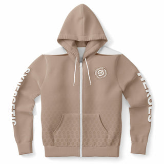 Mens Zip-Up Hoodie - Taupe Stone