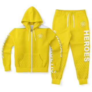 Mens Ziphoodie & Lettered Jogger - Yellow Sun
