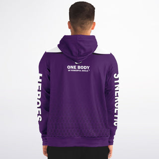Mens Zip-Up Hoodie - Purple Shield