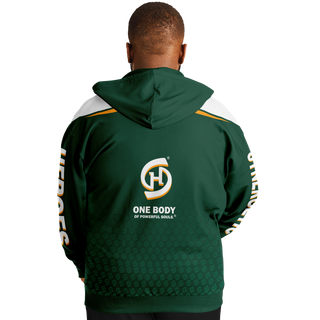 Mens Plus-size Ziphoodie - Emerald Green - Synergetic Heroes