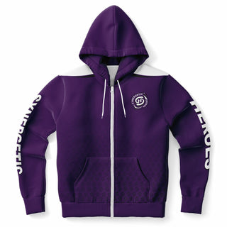 Mens Zip-Up Hoodie - Purple Shield