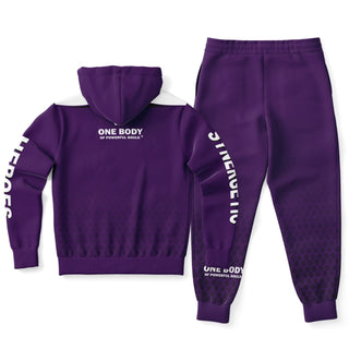 Mens Ziphoodie & Lettered Jogger - Purple Shield