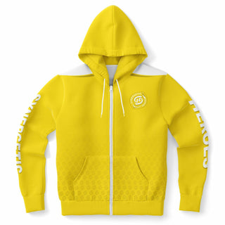 Mens Zip-Up Hoodie - Yellow Sun