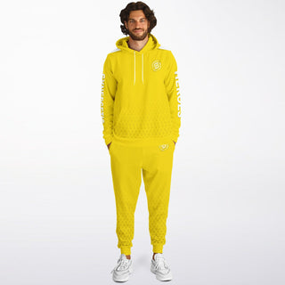 Mens Hoodie & Emblem Jogger - Yellow Sun