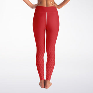 Yoga Leggings - Fire Red - Synergetic Heroes