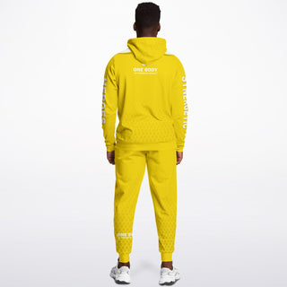Mens Hoodie & Lettered Jogger - Yellow Sun