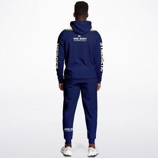 Mens Hoodie & Lettered Jogger - Midnight Blue