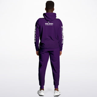 Mens Hoodie & Emblem Jogger - Purple Shield