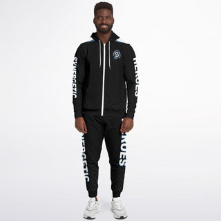 Mens Ziphoodie & Lettered Jogger - Obsidian Black