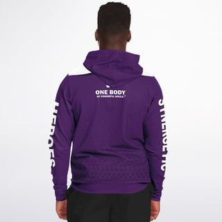 Mens Zip-Up Hoodie - Purple Shield