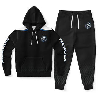 Mens Hoodie & Emblem Jogger - Obsidian Black
