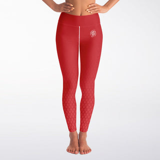 Yoga Leggings - Fire Red - Synergetic Heroes