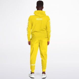 Mens Ziphoodie & Lettered Jogger - Yellow Sun