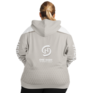 Womens Plus-size Ziphoodie - Jade White - Synergetic Heroes
