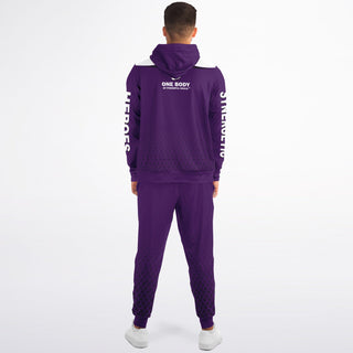 Mens Ziphoodie & Emblem Jogger - Purple Shield