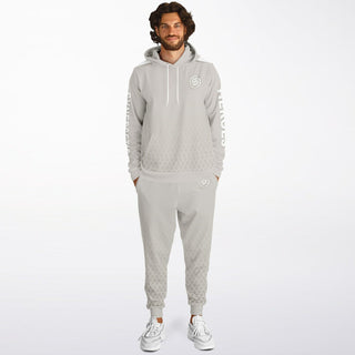 Mens Hoodie & Emblem Jogger - Jade White