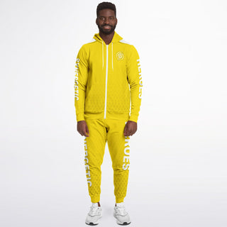 Mens Ziphoodie & Lettered Jogger - Yellow Sun