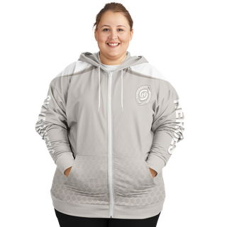 Womens Plus-size Ziphoodie - Jade White - Synergetic Heroes