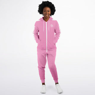 Womens Ziphoodie & Emblem Jogger - Soft Rose