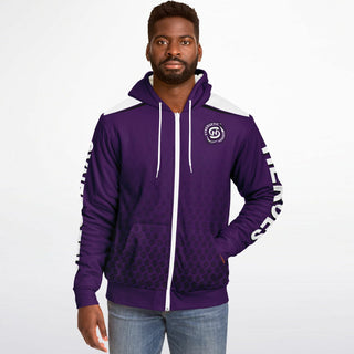 Mens Microfleece Ziphoodie - Purple Shield
