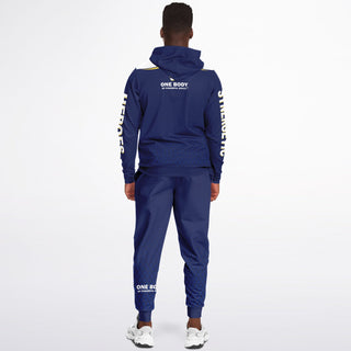 Mens Ziphoodie & Lettered Jogger - Midnight Blue
