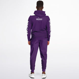 Mens Ziphoodie & Emblem Jogger - Purple Shield