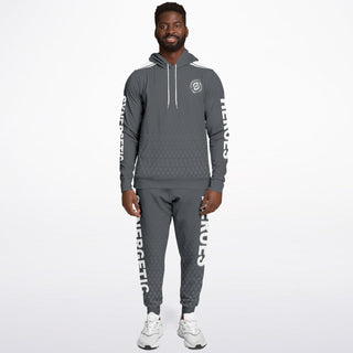 Mens Hoodie & Lettered Jogger - Shadow Gray