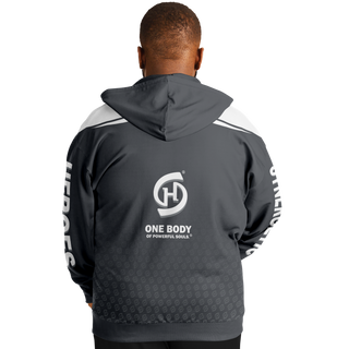 Mens Plus-size Ziphoodie - Shadow Gray - Synergetic Heroes