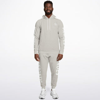 Mens Hoodie & Lettered Jogger - Jade White