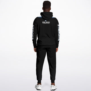 Mens Hoodie & Emblem Jogger - Obsidian Black