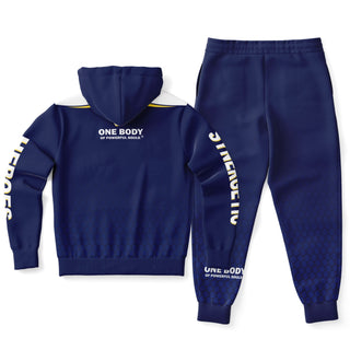 Mens Ziphoodie & Lettered Jogger - Midnight Blue