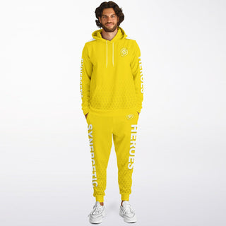 Mens Hoodie & Lettered Jogger - Yellow Sun