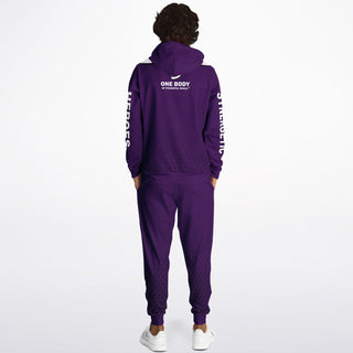 Mens Hoodie & Emblem Jogger - Purple Shield