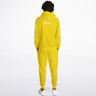Mens Hoodie & Emblem Jogger - Yellow Sun