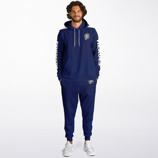 Mens Hoodie & Emblem Jogger - Midnight Blue