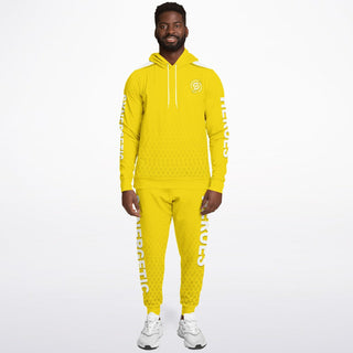 Mens Hoodie & Lettered Jogger - Yellow Sun