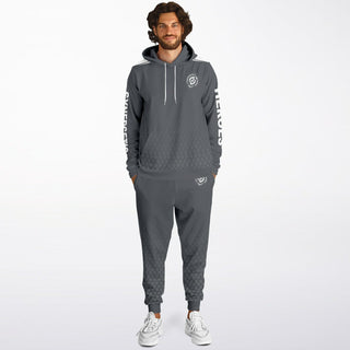Mens Hoodie & Emblem Jogger - Shadow Gray