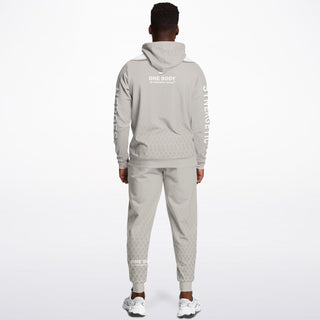 Mens Hoodie & Lettered Jogger - Jade White