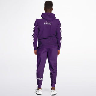 Mens Ziphoodie & Lettered Jogger - Purple Shield