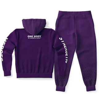 Mens Hoodie & Emblem Jogger - Purple Shield