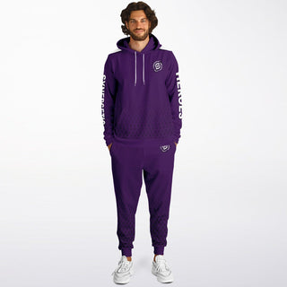 Mens Hoodie & Emblem Jogger - Purple Shield