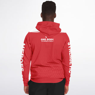 Mens Zip-Up Hoodie - Fire Red