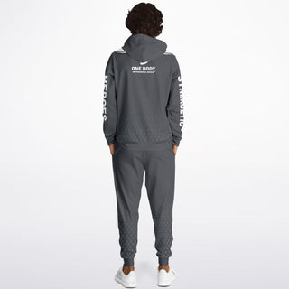 Mens Hoodie & Emblem Jogger - Shadow Gray