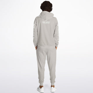 Mens Hoodie & Emblem Jogger - Jade White