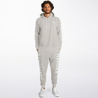 Mens Hoodie & Lettered Jogger - Jade White