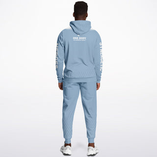 Mens Hoodie & Emblem Jogger - Angel Blue