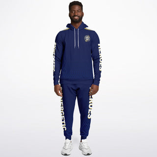 Mens Hoodie & Lettered Jogger - Midnight Blue