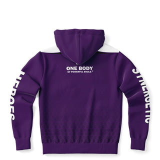 Mens Zip-Up Hoodie - Purple Shield